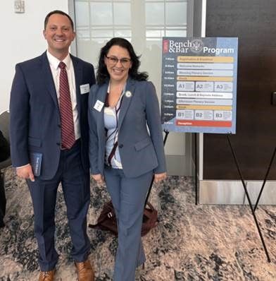 John Cavaliere and Amy Taylor Petrick at the United States District Court for the Southern District of Florida Bench and Bar Conference last week in Miami 🌴⚖️ #BenchandBar2025