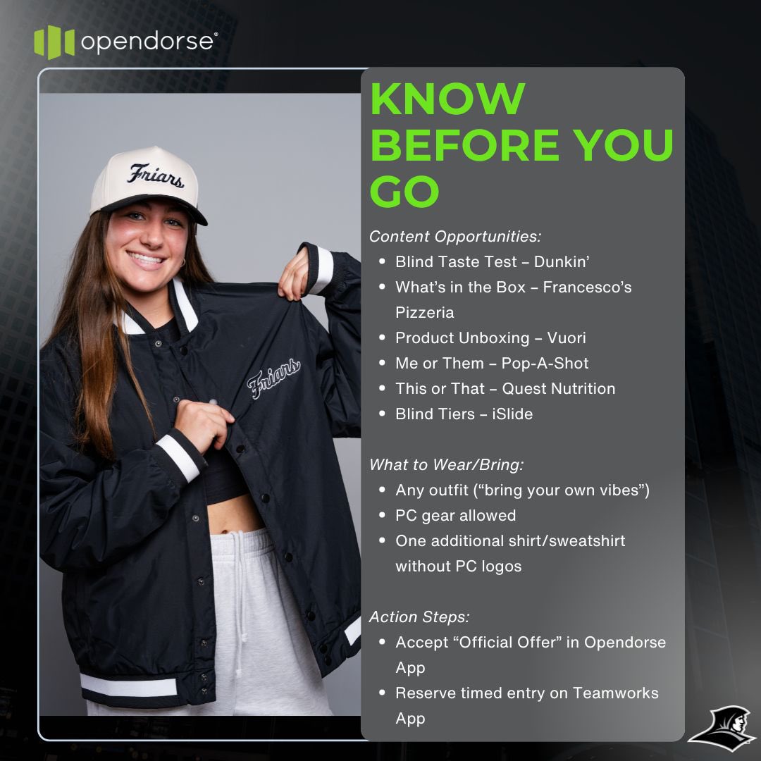 TheFriarEdge's tweet image. NIL Media Day is TOMORROW 🚨
Check the Know Before You Go so you’re ready to roll. #GoFriars #NIL