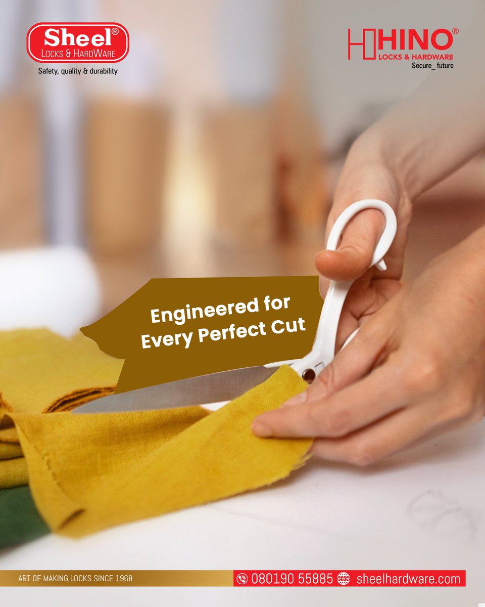 sheellocks1's tweet image. Crafted with excellence, our scissors are engineered for accuracy, durability, and comfort—making every cut smooth and perfect.
#PerfectCut #SheelHardware #HinoLocks #QualityTools #EngineeredForYou #Craftsmanship #HardwareSolutions #PrecisionTools #CutWithConfidence #Since1988