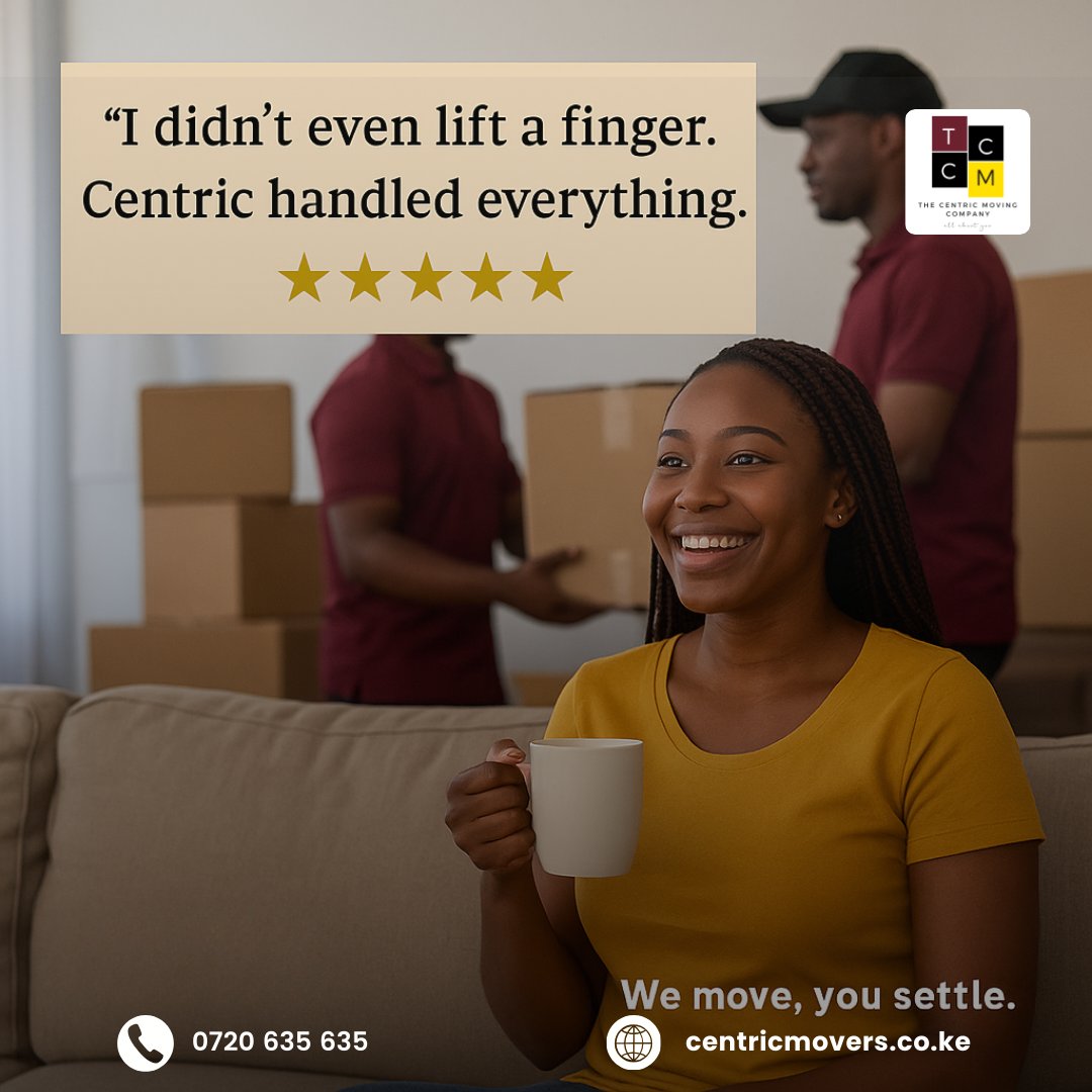 centricmoving's tweet image. I didn’t even lift a finger. Centric handled everything.’ ⭐⭐⭐⭐⭐
That’s the peace of mind you deserve. Let us take the stress out of your next move.
#CentricMovers #ClientLove #WeMoveYouSettle #StressFreeMove #NairobiMoves #ProfessionalMovers