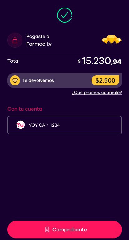 vmenditto's tweet photo. 📲 $10.000 de REINTEGRO YOY en el acto ‼️

Super promo para nuevos clientes : 

🔥 50% de reintegro en cualquier compra que hagas  !!!!!!!

🗓️ del 15 al 21 de septiembre 

👉🏼Tope $2500 por compra y 4 compras por usuario  (máximo reintegro $10.000)

👉🏼 Pagas desde la app de YOY con MODO

👉🏼El reintegro es inmediato y es sobre cualquier compra o pago que hagas : gastronomía , supermercado , impuestos que acepten MODO , farmacia , lo que se te  ocurra !!!

Acá te dejo en la imagen de una compra hecha en farmacia para que veas cómo funciona.

Tremenda oportunidad para descargar YOY y ahorrarte unos pesos 🫶🏻

https://t.co/AUzvD36i5A