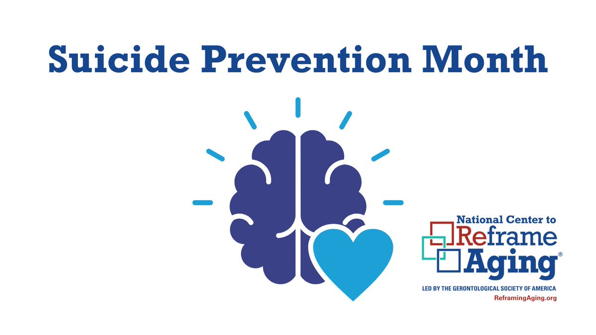 ReframingAging's tweet image. September is #SuicidePrevention Month. Mental health matters at every age. Visit us to learn more about how #ReframingAging can advance programs and policies that support our mental health as we age: reframingaging.org