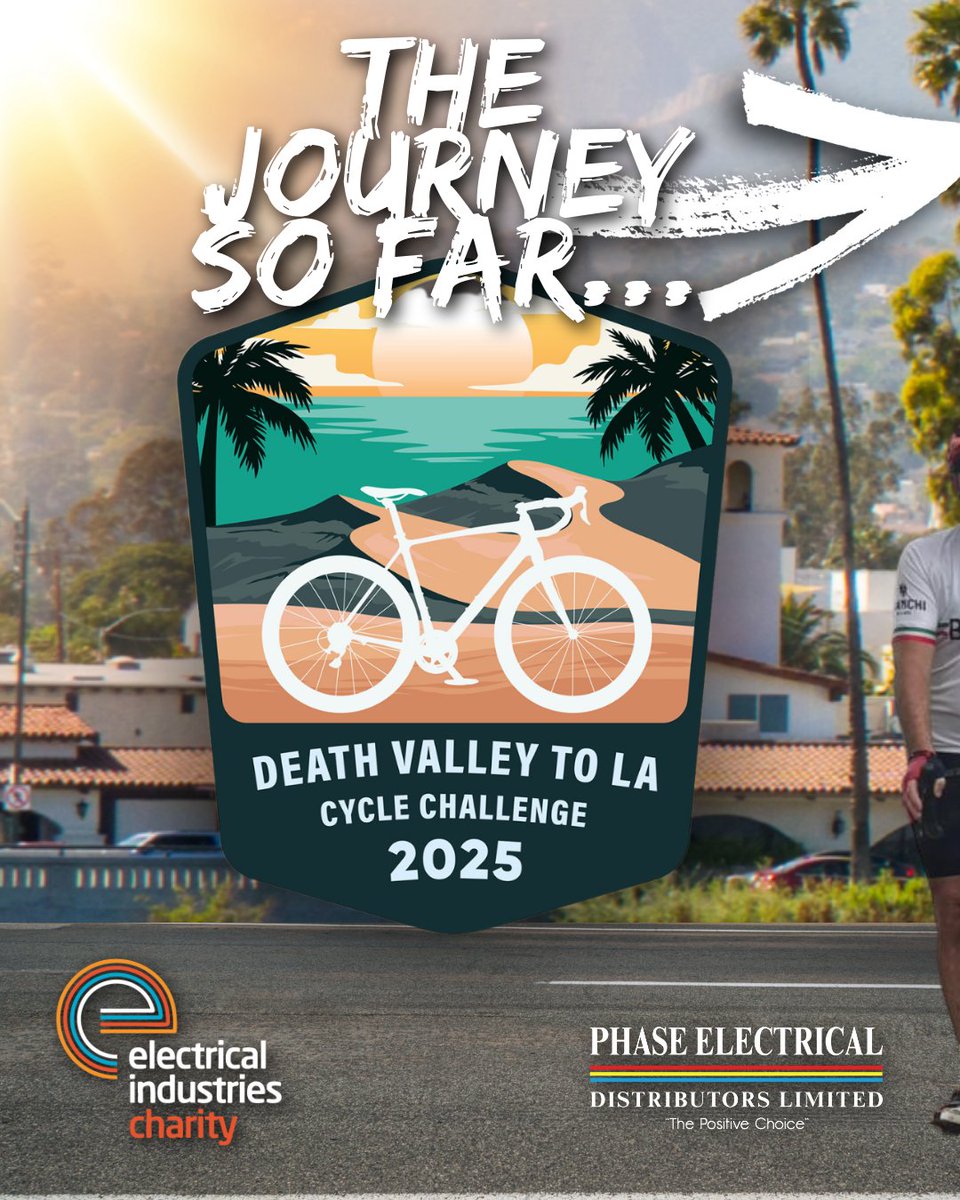 phaseelectrical's tweet image. Update from Dan’s Ride 🚴‍♂️
Day 3 completed! 🙌
Much nicer conditions today as Dan took on a beautiful stretch down the coast from Santa Barbara, covering just under 50 miles. 🌊🚴
#DeathValleyToLA #PhaseElectrical #CycleChallenge
