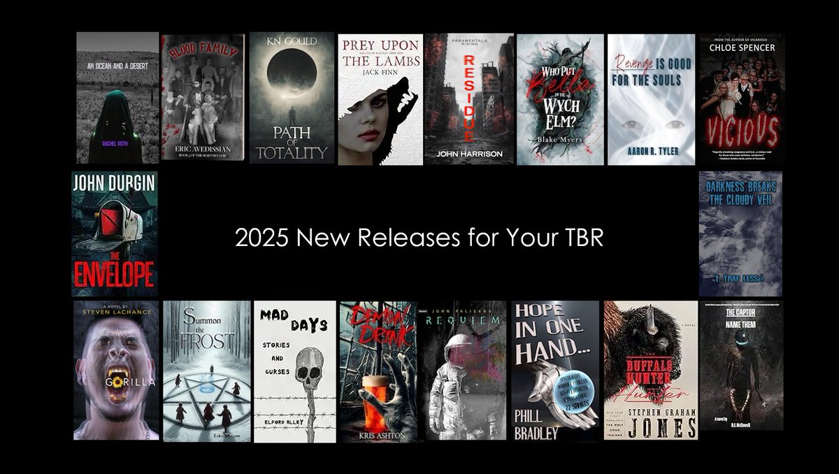 Build your TBR with these new releases!

The Captor: Name Them – DJ McDowell <a href="/djmcdowell2025/">DJ McDowell</a> 

Prey Upon the Lambs – Jack Finn <a href="/TheRealJackFinn/">Jack Finn</a> 

An Ocean and a Desert - Rachel Roth

Bloody Family – Eric Avedissian <a href="/angryreporter/">Eric Avedissian</a> 

Path of Totality - KN Gould <a href="/TheRealRickSnip/">KN Gould</a>