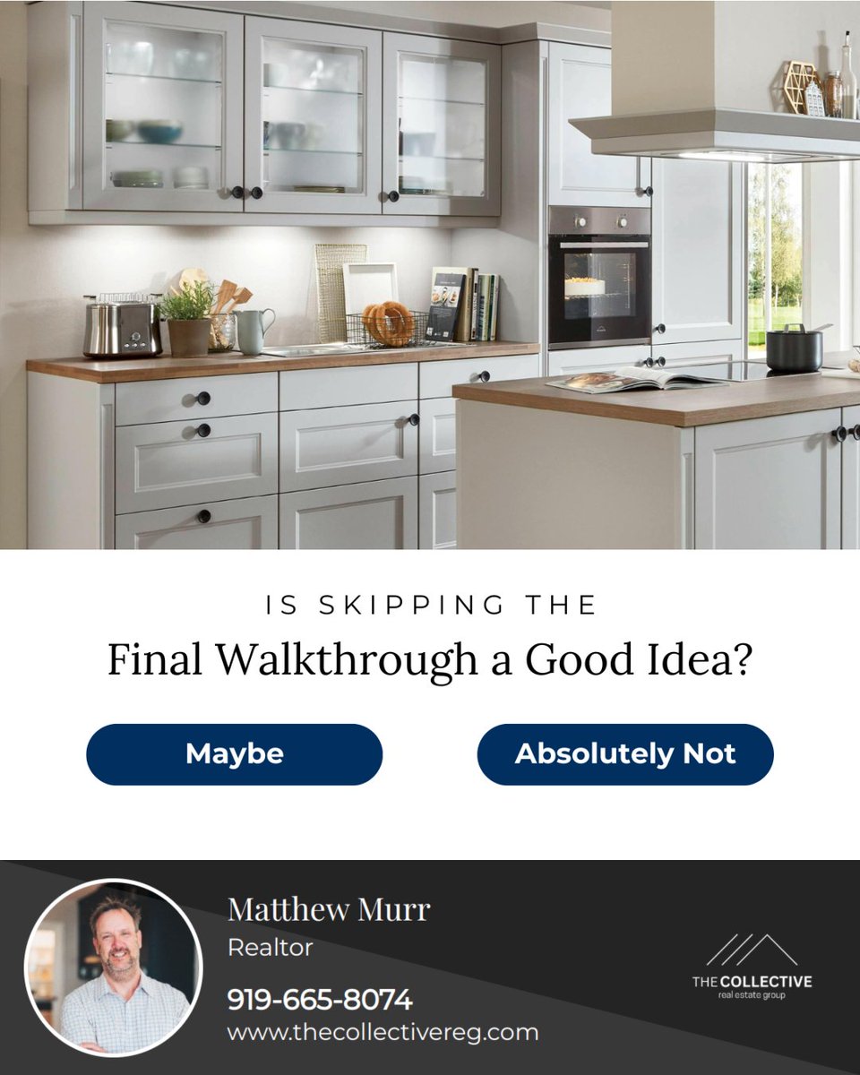 Matt_Murr's tweet image. The final walkthrough is your last chance to inspect the home before closing. Use this step to confirm that all agreed-upon repairs are complete, fixtures and appliances are in place and working, and the property is in the condition expected.

#finalwalkthrough