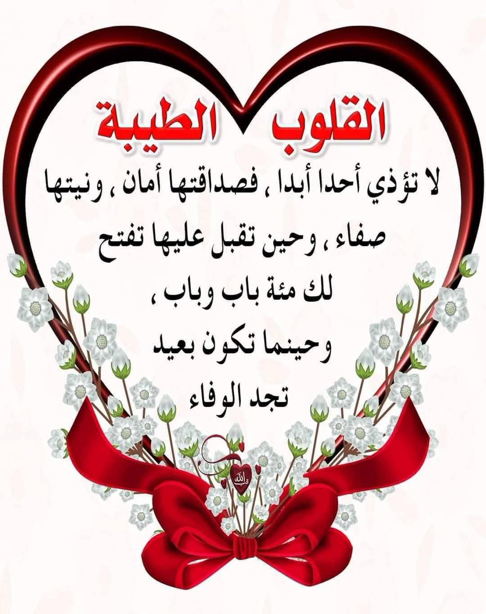 Abdullah M. H. / ابو محمد (@abdallamh3) on Twitter photo #همسة_مسائية_للغاليِّن..👇
قد نشتري في حياتنا كل شيء إلّا _القلوب الطيبة النقية_ فإنها تمنح نفسها بلا مقابل.. لذلك يصبح الوفاء معها واجب، لأنها إن إنشغلنا عَذَرَت، وإن غِبْنا تَذَكَّرت، وإن قصَّرنا بحقها صَفَحَت، وإن أخطأنا عَفَت.. #ودمتم_بود_أحبتي..🌹💚 #همسة_مسائية_للغاليِّن..👇
قد نشتري في حياتنا كل شيء إلّا _القلوب الطيبة النقية_ فإنها تمنح نفسها بلا مقابل.. لذلك يصبح الوفاء معها واجب، لأنها إن إنشغلنا عَذَرَت، وإن غِبْنا تَذَكَّرت، وإن قصَّرنا بحقها صَفَحَت، وإن أخطأنا عَفَت.. #ودمتم_بود_أحبتي..🌹💚