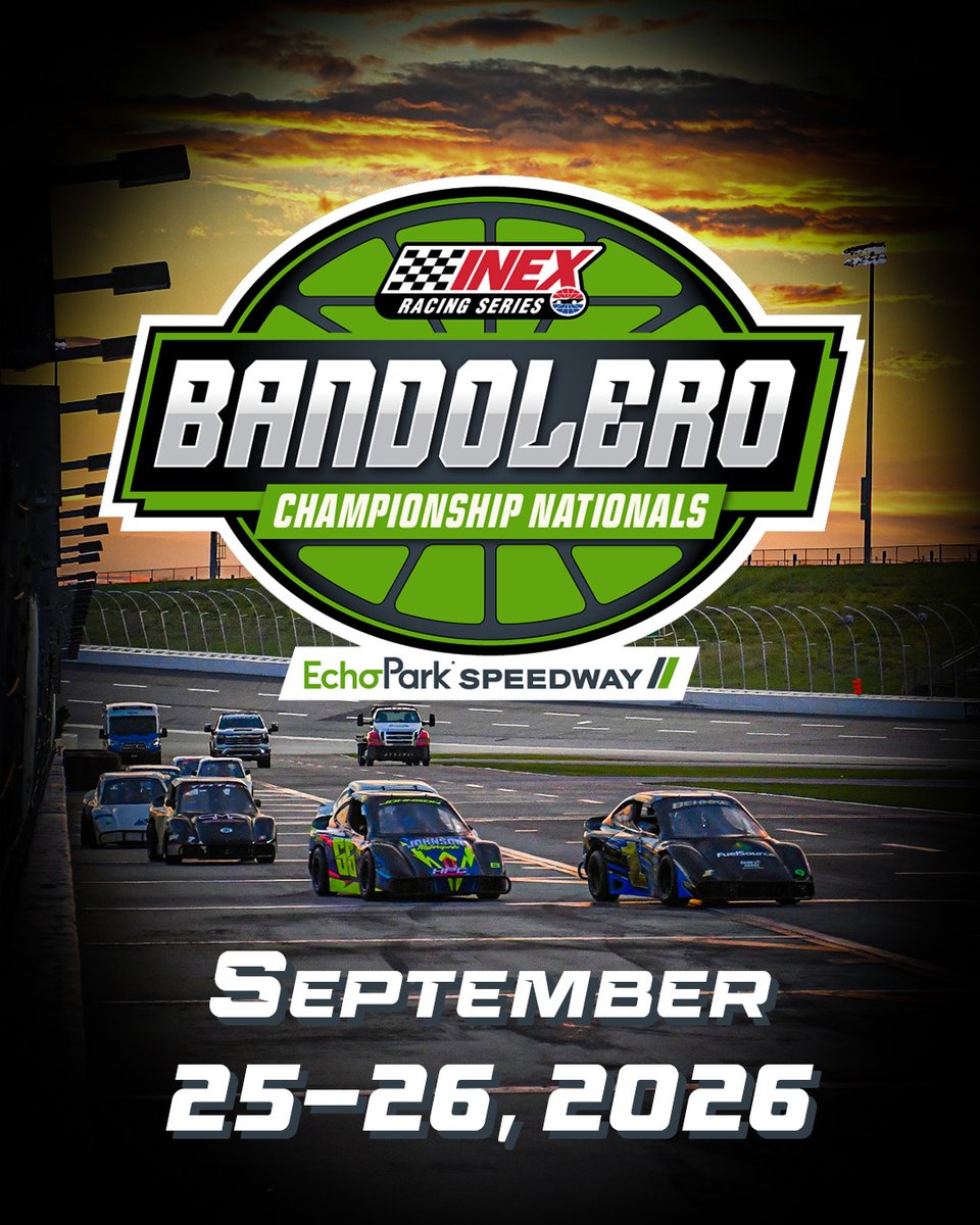 US Legend Cars/INEX (@uslegendcars) on Twitter photo The road to the 29th INEX Bandolero Championship Nationals starts today!
We'll see you at <a href="/EchoParkSpdwy/">EchoPark Speedway</a>, September 25-26, 2026.📅 
#BandoNats | <a href="/legendsofga/">EchoPark Speedway Legends Racing</a> The road to the 29th INEX Bandolero Championship Nationals starts today!
We'll see you at <a href="/EchoParkSpdwy/">EchoPark Speedway</a>, September 25-26, 2026.📅 
#BandoNats | <a href="/legendsofga/">EchoPark Speedway Legends Racing</a>