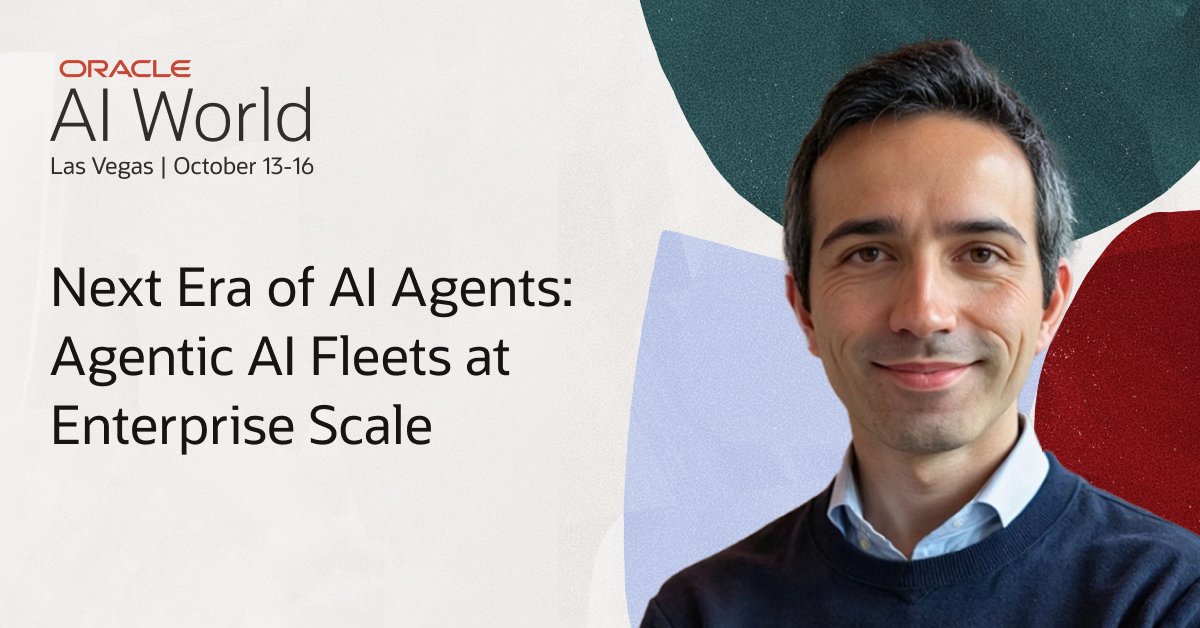chechovalencia's tweet photo. Get started with AI agents faster. Don’t miss this #AIWorld session with Oracle’s Federico Torreti to learn how OCI services and Oracle Database can increase productivity at your organization: https://t.co/mWHTSMG0vK https://t.co/lIpIt4t5m8