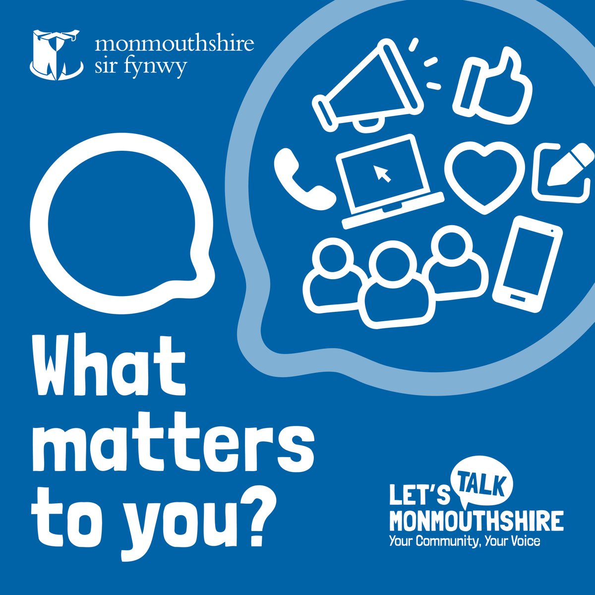 Let's Talk  about what matters. We'd like to invite community groups and organisations to get in touch if you would like the leader of the council to visit and talk with you about what matters. To find out more and register interest: letstalkmonmouthshire.co.uk/lets-talk-toge…