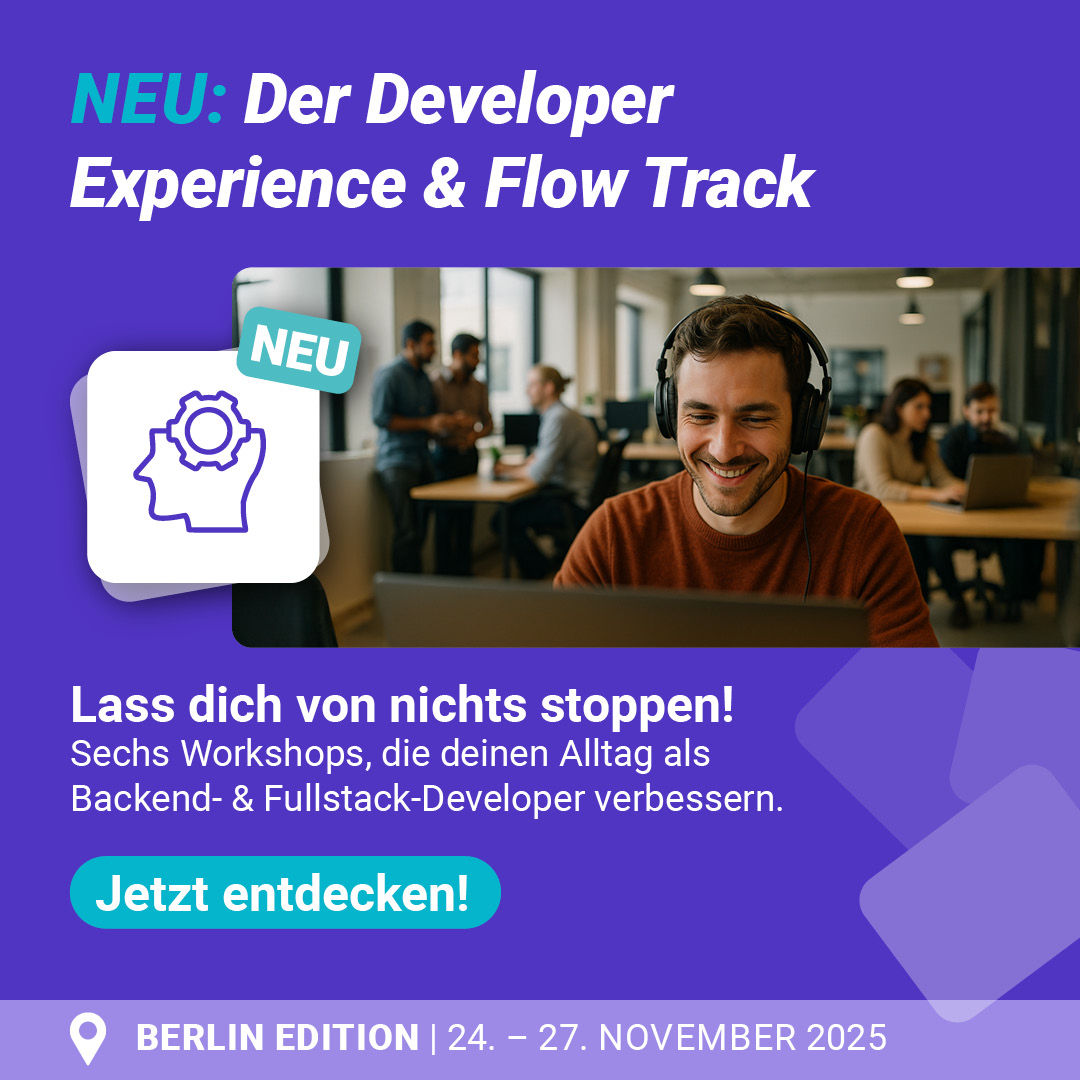 mad_summit's tweet image. Nicht nur User, auch wir Devs haben gute Experiences verdient! 👩‍💻☺️

Im neuen Themenblock der Winteredition optimieren wir dein Workflow. Mit CI/CD, AI-gestütztem TDD, modernen Set-ups und mehr. 

Entdecke jetzt alle Lernpfade (Tracks): mad-summit.de/developer-expe…