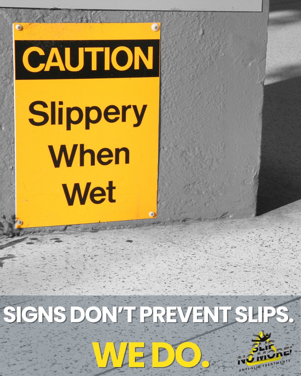 ⚠️Signs don’t prevent slips.
We do. 🛑

Slip No More’s treatment adds traction where it matters most.
🛒 Available now on Amazon → loom.ly/XbpzwNA
#SafetyStartsHere