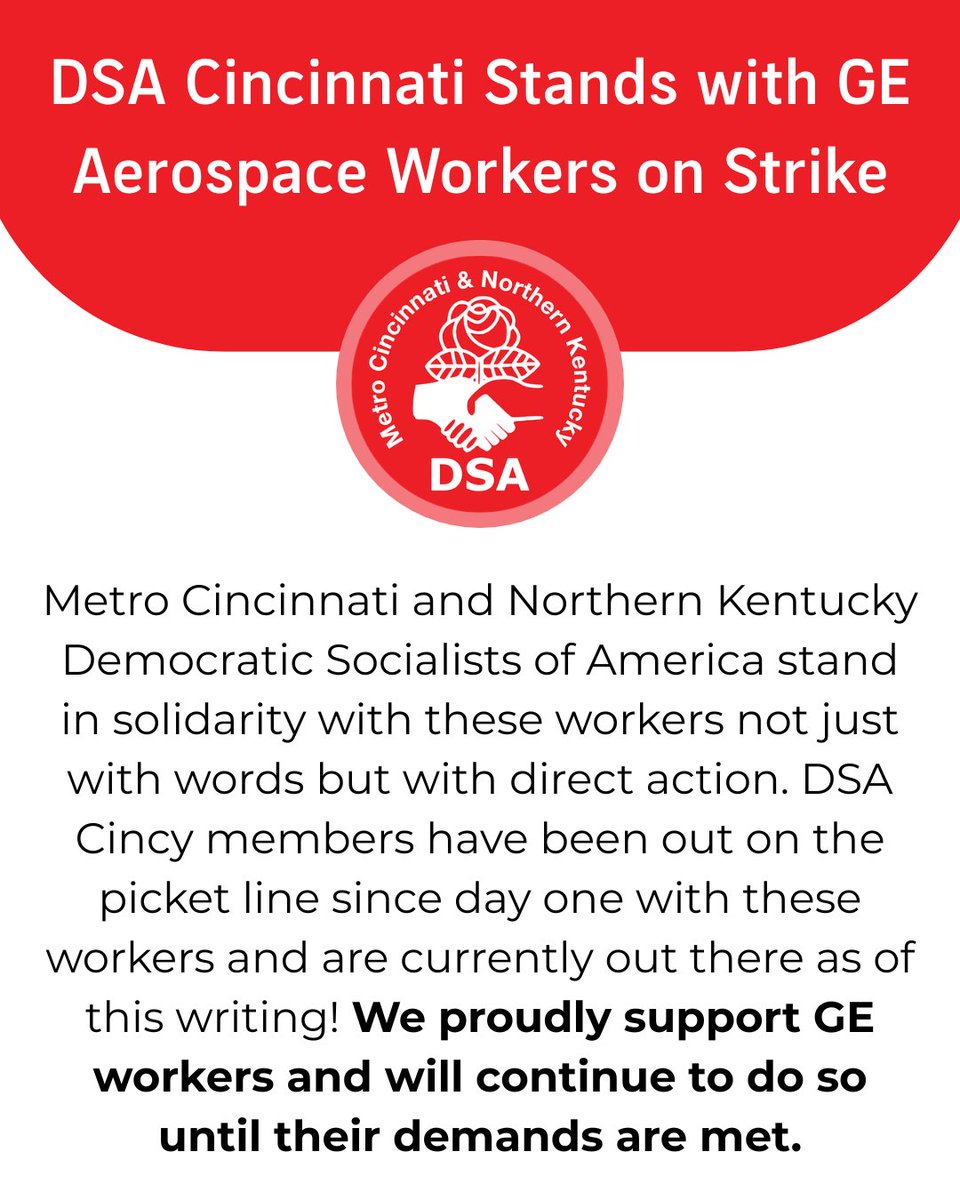 DSA Cincy stands with UAW, join us on the picket line! #DSA #socialism #solidarity