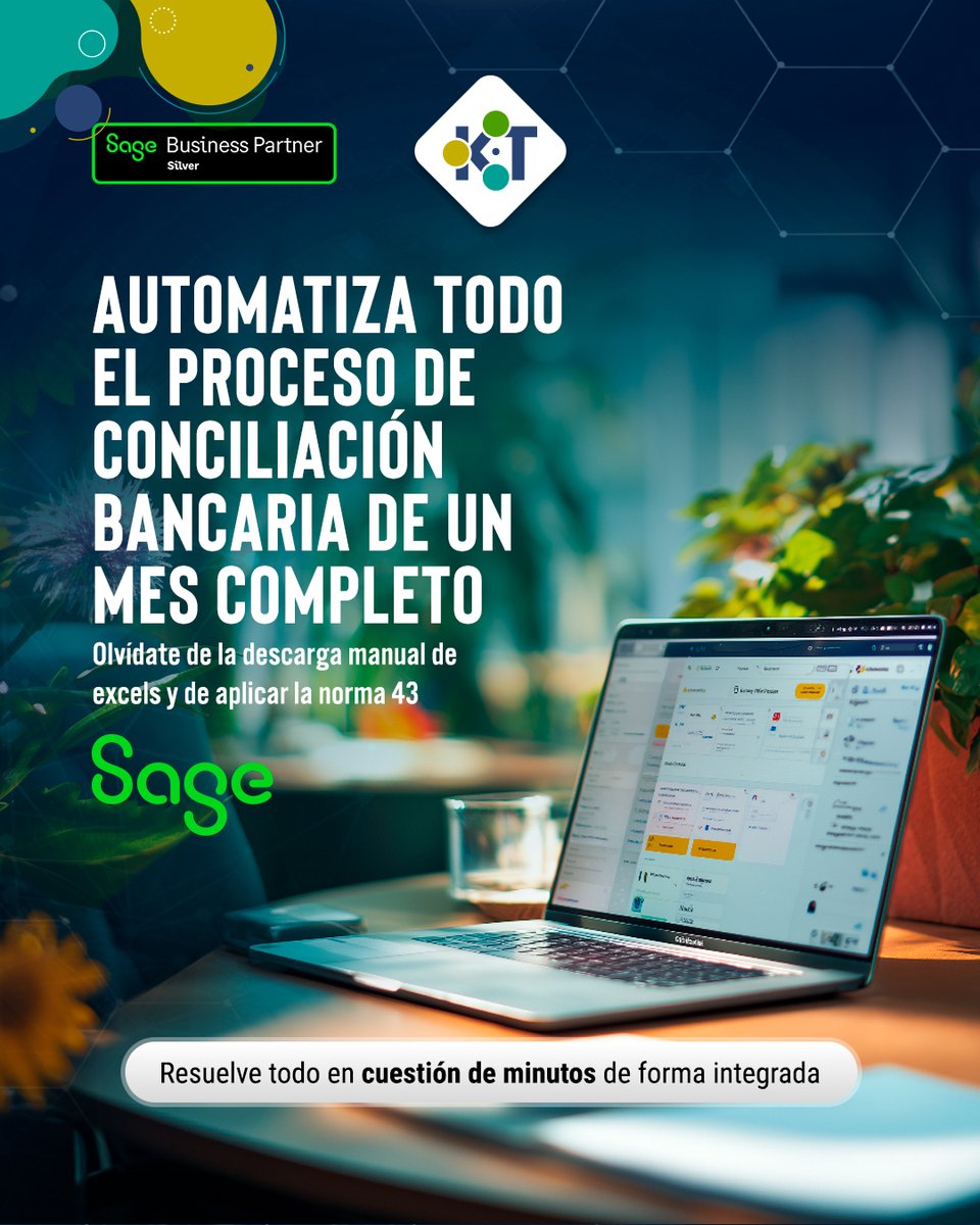 La conciliación bancaria con Excel y la Norma 43 consume horas valiosas cada mes. Sage 50 automatiza completamente este proceso, resolviendo en minutos lo que antes tomaba horas. Recupera tu tiempo, elimina errores y gana control total sobre tu tesorería. ¿Te gustaría probarlo?