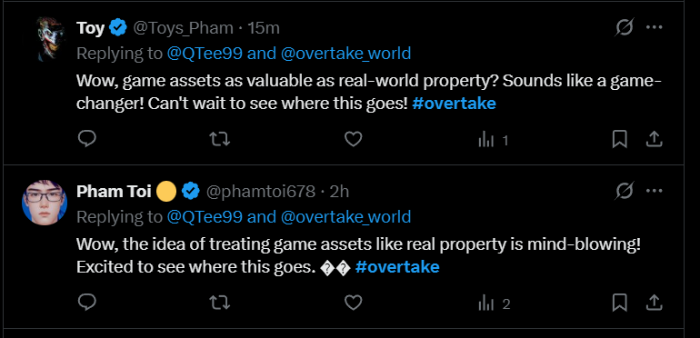 kryptotweetti's tweet photo. Proof that  #Overtake uses bots to promote their scam! 
Many similar AI generated comments.

#OvertakeScam $TAKE https://t.co/R6nMFFRPtx