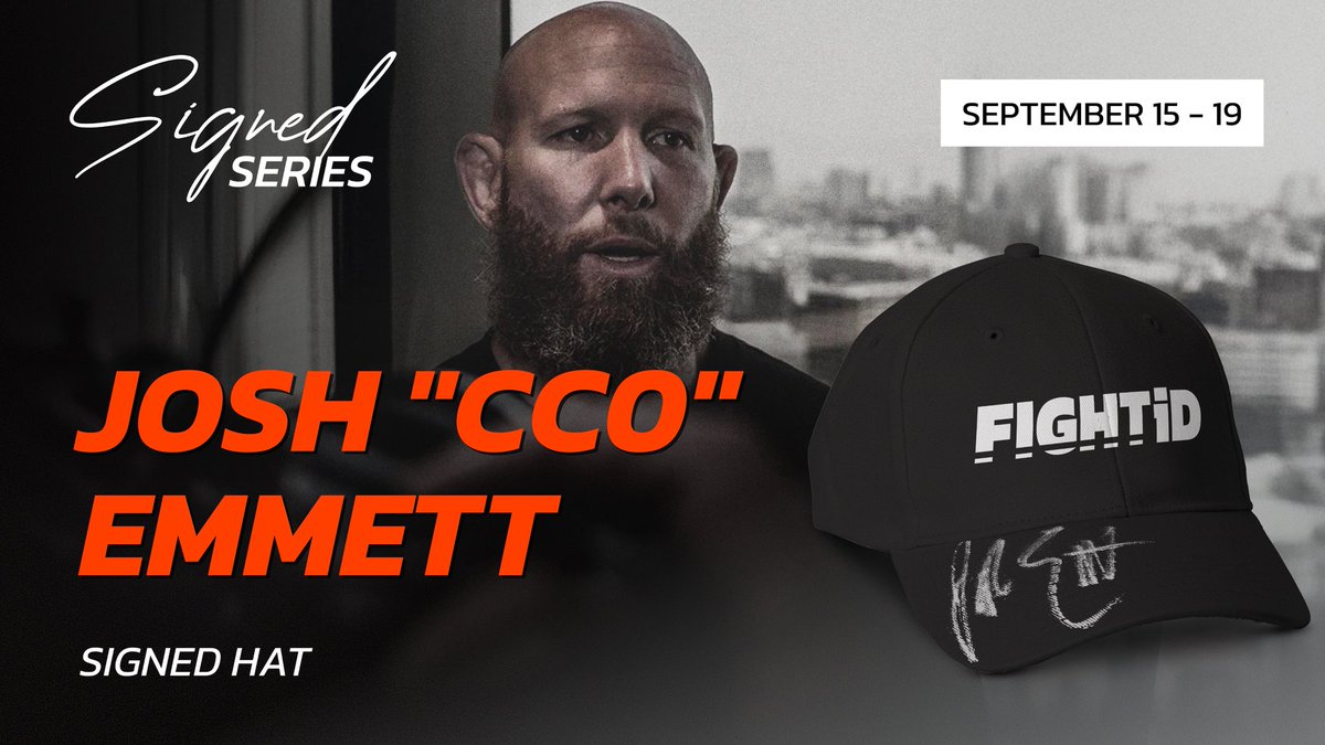 We’re excited to introduce another one of our Fight.ID Ambassadors, Josh “CC0” Emmett!

To celebrate, we’re giving away a Fight.ID Hat signed by the man himself!

Join Fight.ID to enter to win!