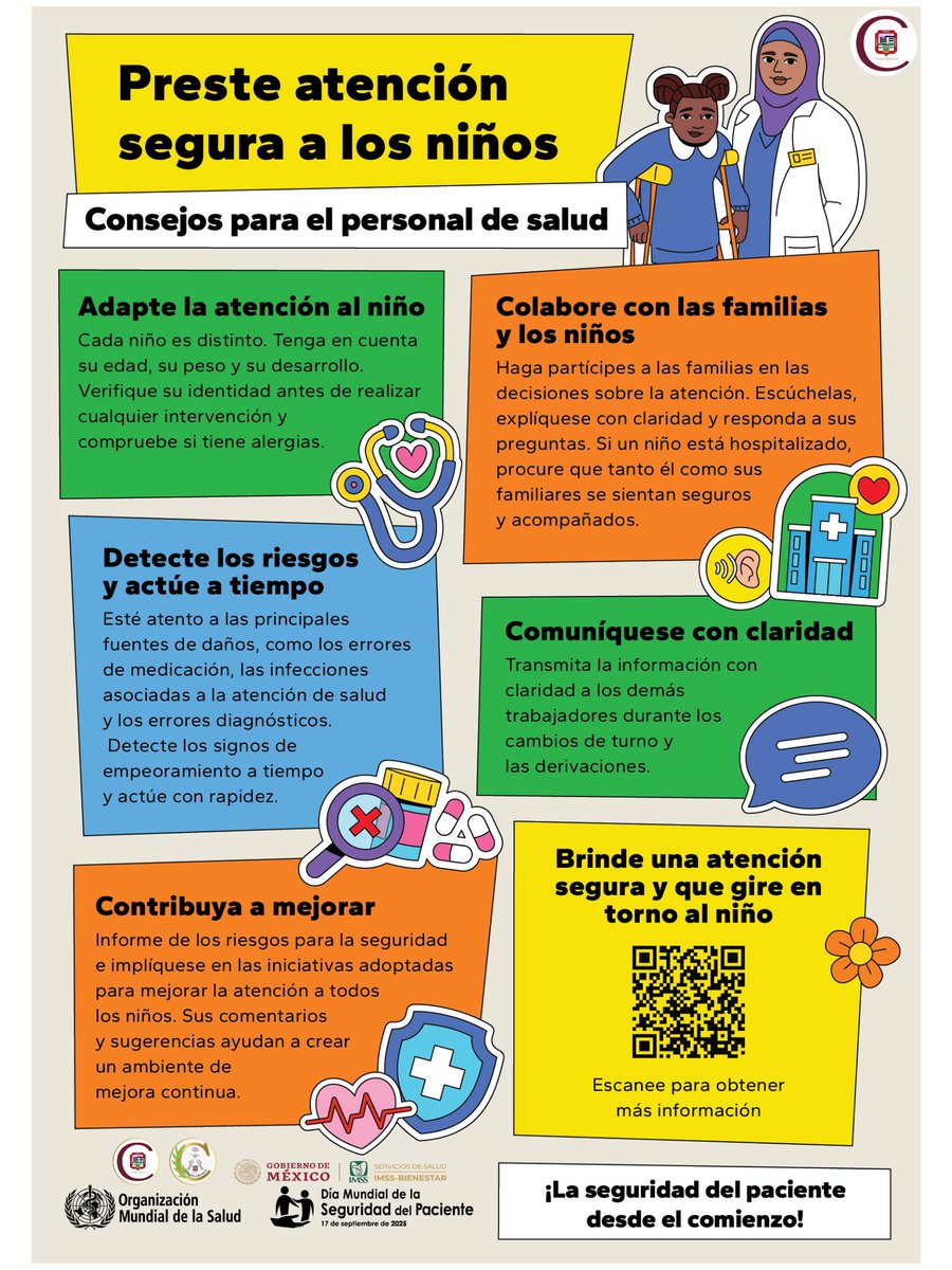 calidadbalbuena's tweet photo. Porque la Seguridad del Paciente NO ES UNA OPCIÓN. Día Mundial de la Seguridad del Paciente
Como personal de salud podemos hacer mucho para dar una atención más segura a nuestros pacientes menores de edad.
#WorldPatientSafetyDay #SeguridadDelPaciente #WHO #PAHO https://t.co/1PuuCWQIDC