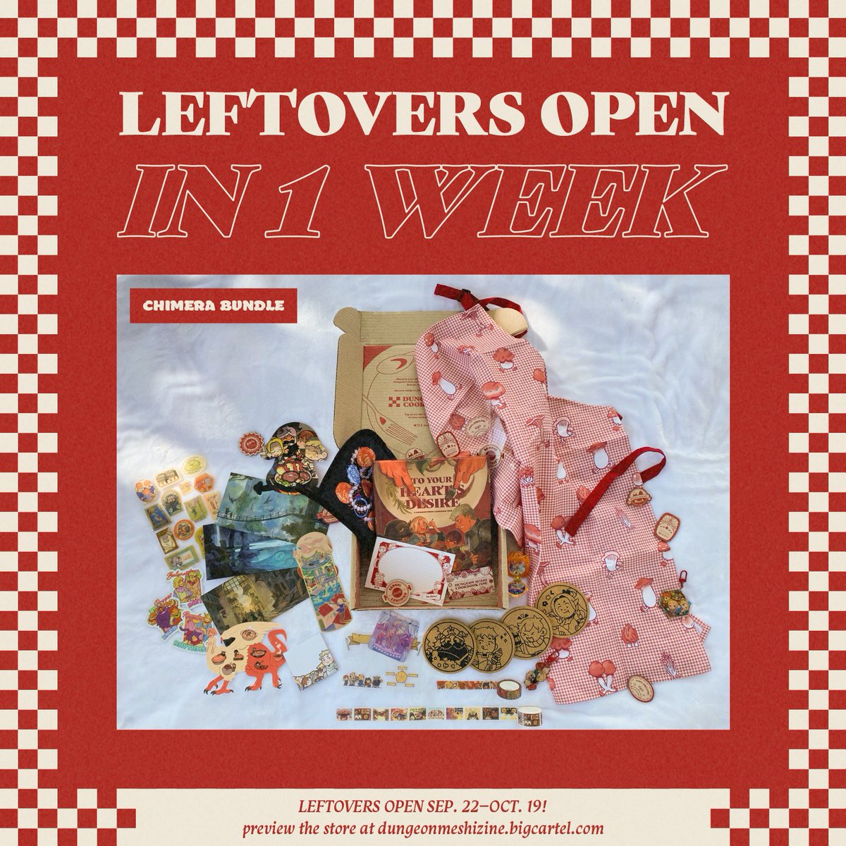 🥘 1 WEEK TO LEFTOVERS 🥘

Missed out on dinner? Hungry for more? The kitchen reopens for leftovers in 1 WEEK!

For more info + a store preview link, read below 👇