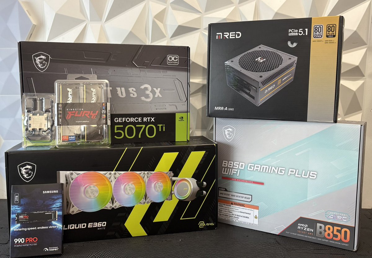 HardwareModding's tweet image. Ce soir, on monte un bébé comme on les aime !!!
Un 9800x3D jumelé à une RTX 5070Ti !!! 
Que du beau monde 🔥🔥🔥

On se retrouve sur Twitch à 19h 💪🏻

Hardwaremodding31