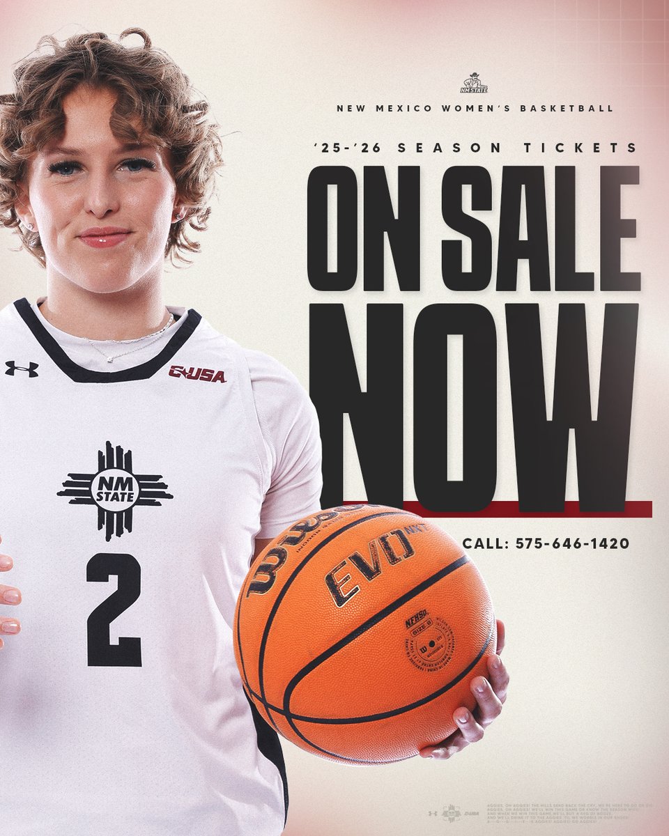 NM State WBB (@nmstatewbb) on Twitter photo Hey fans, our season tickets are NOW available, get em' while they're hot!
๐: bit.ly/45V26HU
โ๏ธ: 575-646-1420
#AggieUp Hey fans, our season tickets are NOW available, get em' while they're hot!
๐: bit.ly/45V26HU
โ๏ธ: 575-646-1420
#AggieUp