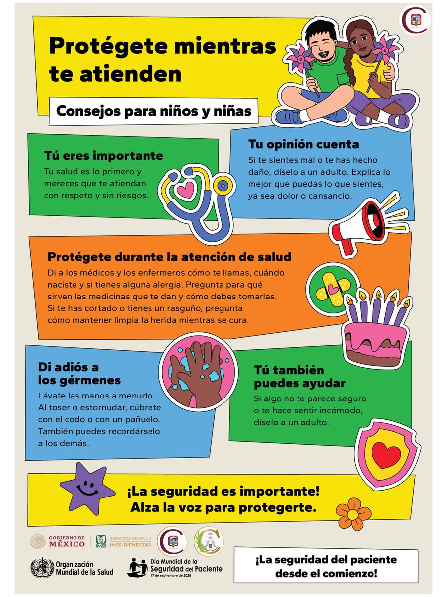 calidadbalbuena's tweet photo. ¿Sabías que tú, como paciente, también eres parte importante de la seguridad de tu tratamiento?
Día Mundial de la Seguridad del Paciente.
#WorldPatientSafetyDay #SeguridadDelPaciente #WHO #PAHO https://t.co/kxEyYBN5Vf