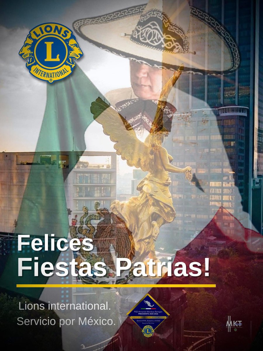 Queridos Compañeros Leones! Felices Fistas Patrias!! Celebremos nuestro México Independiente! Nuestra libertad y oportunidad para servir a los que menos tienen! Por un mundo mejor! Por un México Mejor!! Viva México!!
#FiestasPatrias2025 
#LionsClub