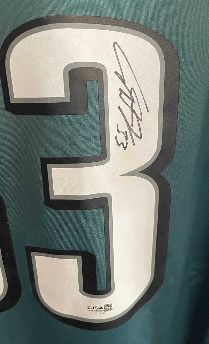 JHawkshoops's tweet photo. Cooper DeJean signed Nike Eagles jersey with JSA cert 
300$ shipped OBO @TayDwyer8 @Strubanger13 https://t.co/i86pTdrOj9