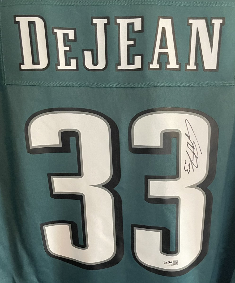 JHawkshoops's tweet photo. Cooper DeJean signed Nike Eagles jersey with JSA cert 
300$ shipped OBO @TayDwyer8 @Strubanger13 https://t.co/i86pTdrOj9