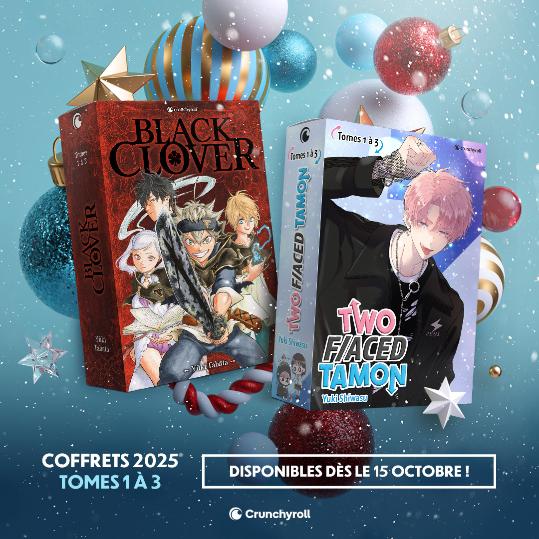 On le sait, les fêtes de fin d’année approchent à grands pas ! Nous vous proposons donc quatre coffrets à offrir… ou à s’offrir ! 🎁

KAIJU N°8, Dandadan, Black Clover et Two F/aced Tamon arrivent en librairie sous forme de coffrets découverte dès le 15 octobre !