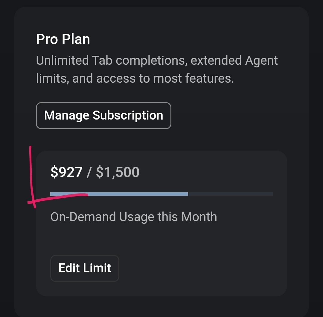 This is my 12-day Cursor spend 😱

My output is huge! This is what I shipped in 12 days:

- SaaS MVP: Social media content plan and asset generation tool
- Multitenant SaaS Boilerplate
- Several features on Recapio and OnePersonHealth 
- 20K worth of client work
- Upgraded my dev
