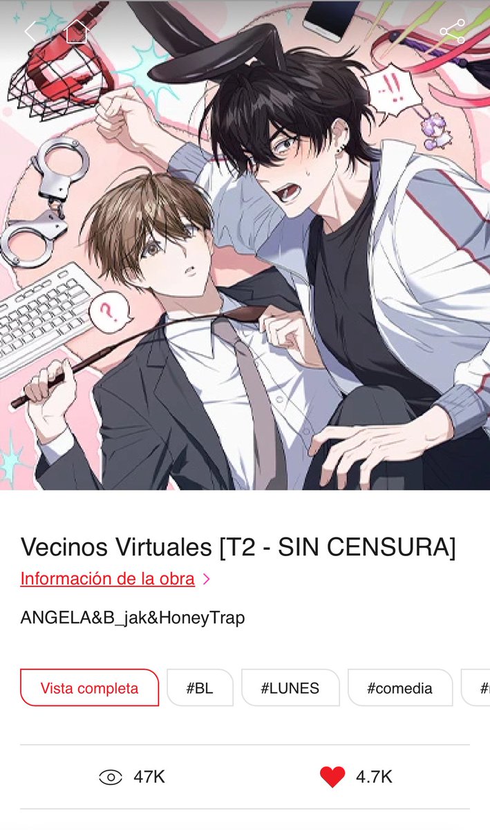 Al parecer a <a href="/Lezhin_ES/">LEZHIN ES</a> se le olvidó actualizar #VecinosVirtuales 😫

Me va a dar algo, los lunes sigo 5 obras y esta es la primera que leo siempre. 🥲🤧
Me da algo, mi toc no me deja leer las otras 4 sin empezar por esta. Pongan aunque sea un aviso de pausa, yo que sé! 😫😵‍💫