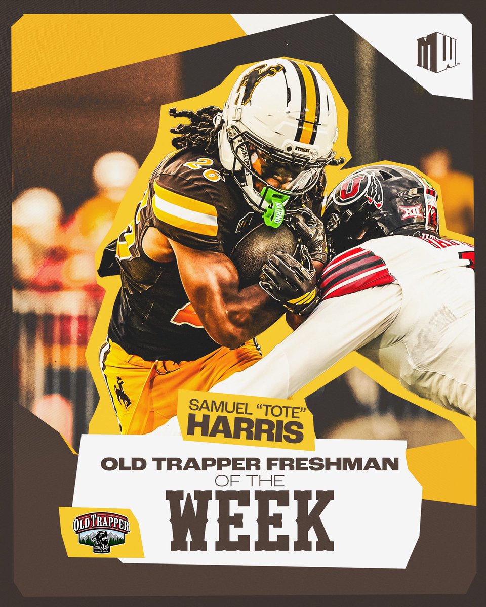 Wyoming Cowboy Football (@wyo_football) on Twitter photo 105 all-purpose yards against the Utes earns <a href="/Samuel_Harris39/">Samuel TOTE Harris</a> the <a href="/MountainWest/">Mountain West</a> Freshman of the Week honors >> bit.ly/41Sq7yJ π€ π 105 all-purpose yards against the Utes earns <a href="/Samuel_Harris39/">Samuel TOTE Harris</a> the <a href="/MountainWest/">Mountain West</a> Freshman of the Week honors >> bit.ly/41Sq7yJ π€ π