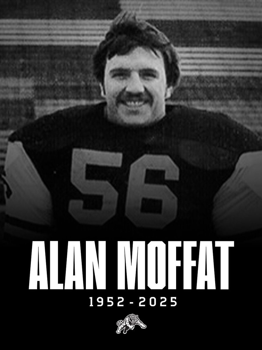 Ticats's tweet photo. The Hamilton Tiger-Cats are deeply saddened to hear of the passing of Al Moffat.

Al’s impact on the football community and those around him will not be forgotten. Our thoughts and condolences are with his family, friends, and all who had the privilege of knowing him during this difficult time. 🖤💛