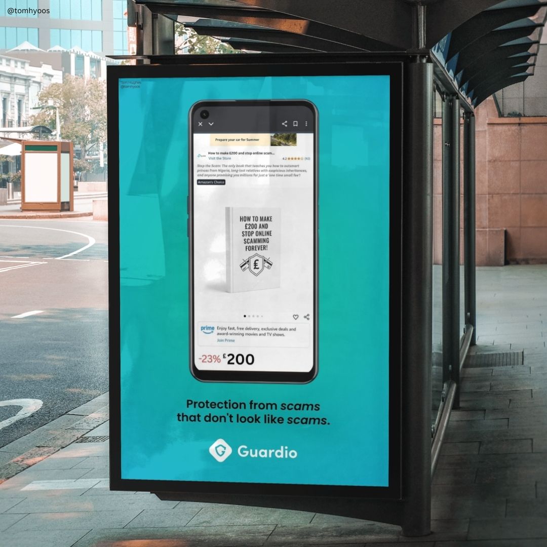 TomHyoos's tweet image. A must-read! 📖

A poster advertising @GuardioSecurity to show scams are ever-more sophisticated and don’t look like scams 👀 #GuardioProtection @OneMinuteBriefs