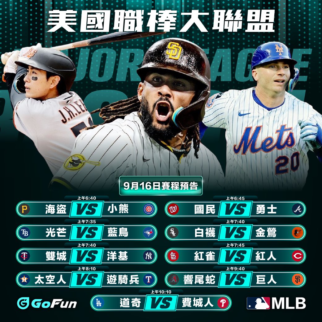 GoFun_game's tweet image. GoFun娛樂城
⚾️MLB 賽程預告⚾️
2024-09-16
全天共9場比賽
關注GoFun官方即時賽程預告

#GoFun #GoFun娛樂城 #GoFun娛樂 #MLB #USDT娛樂城 #加密貨幣娛樂城 #Cryptocurrency #Crypto #Games #cryptotrading #cryptoworld