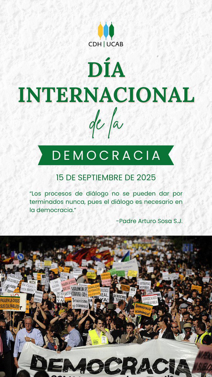 👥Democracia es el arte de convivir con voces distintas sin apagar ninguna. Hoy en el #DiaInternacionalDeLaDemocracia continuamos defendiendo el derecho a elegir, a disentir y a construir juntos.

#15sept