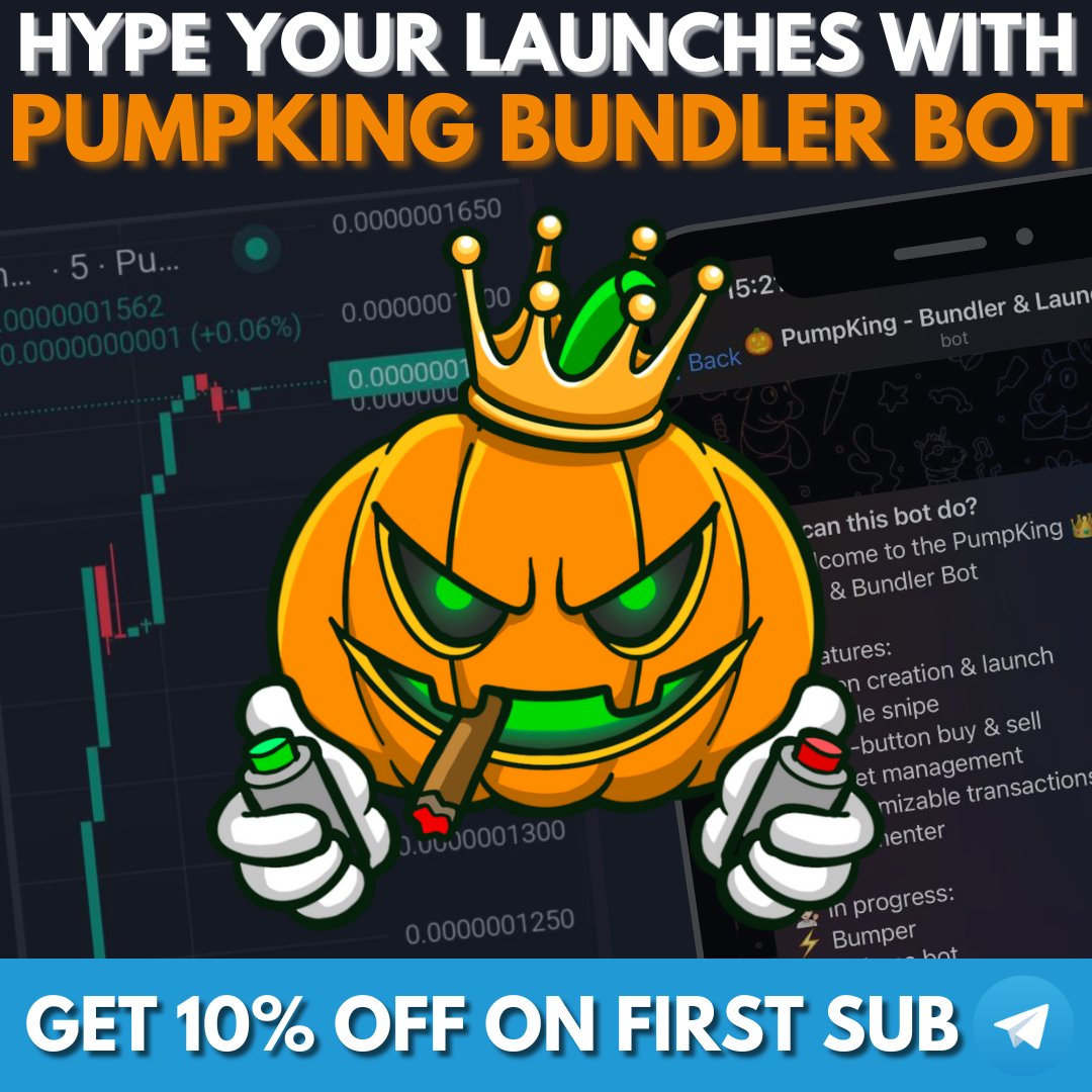 The next moonshot starts with the right setup. Our bot got you covered with everything you need. 10% off with this link —  t.me/PumpKingBundle…