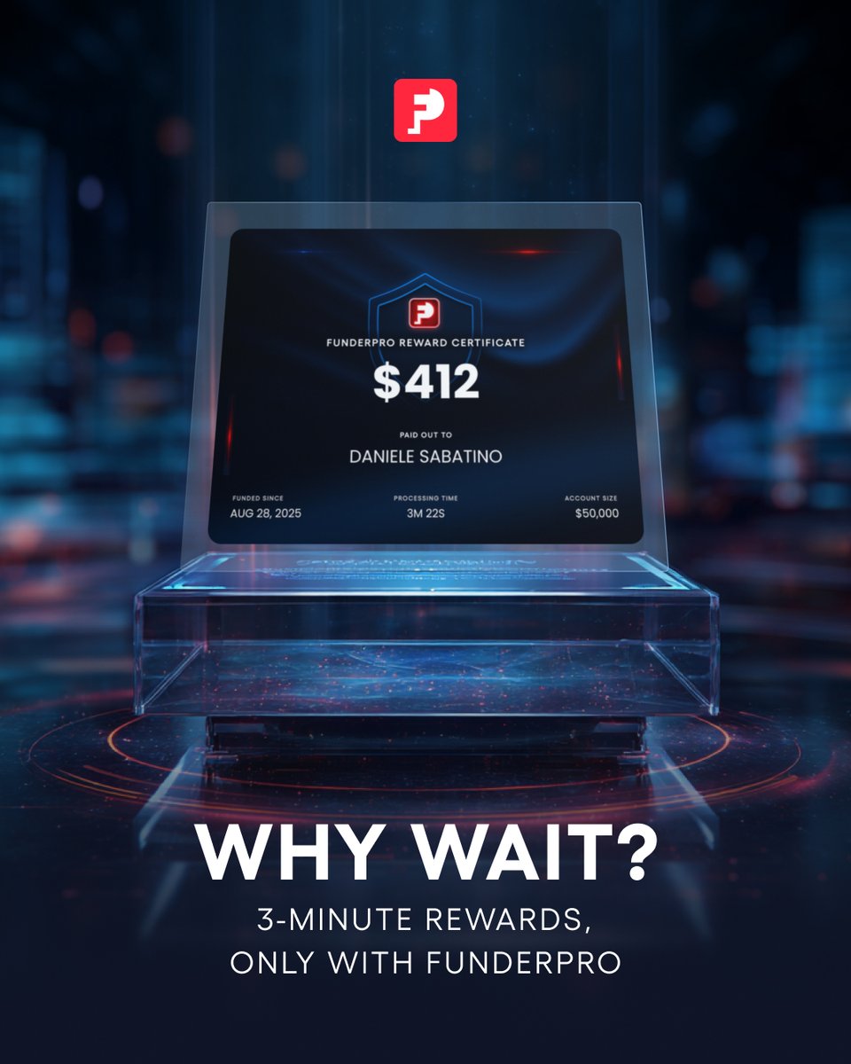 FunderProfx's tweet image. Why wait? 

Put your profits in your pocket faster with FunderPro&apos;s Daily Rewards. 

At FunderPro we were the original Daily Rewards firm, and we&apos;re still doing it best! (and fastest 😉)