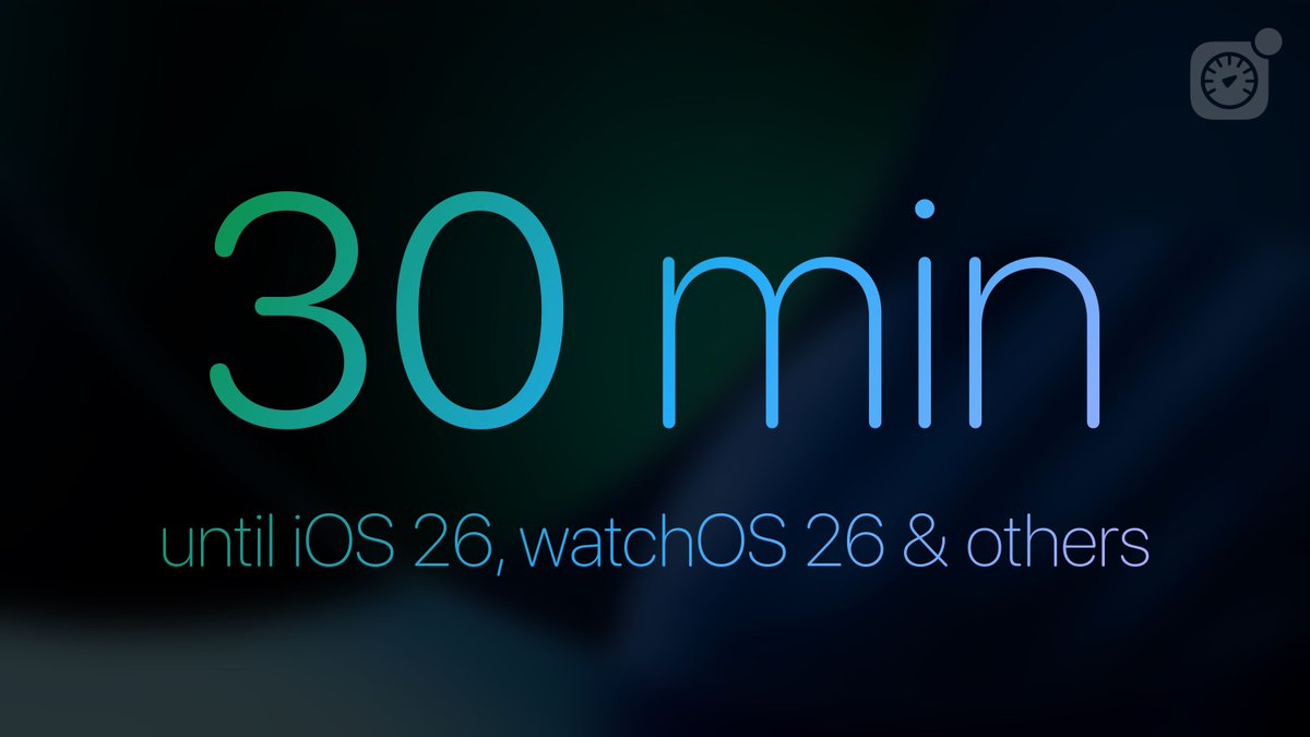 iOS 26, iPadOS 26, watchOS 26, and more are almost here! About 30 minutes to go.

Please note that software updates can take some time to roll out to all devices globally and thus might take a few additional minutes to appear.

#AppleEvent