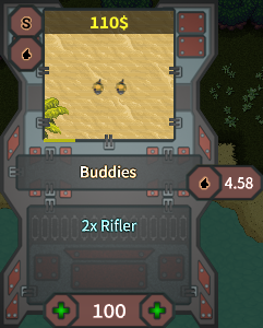 FrontlineProtoc's tweet image. Hallo everyone,

its card roundup time! Starting simple with &quot;Buddies&quot;: spawns two Riflers, the weakest units in the game, but they do the same influence on enemy bases just like any other infantry unit.

#ScreenshotMonday #Indie  #Deckbuilder #CardGame #GamingCommunity