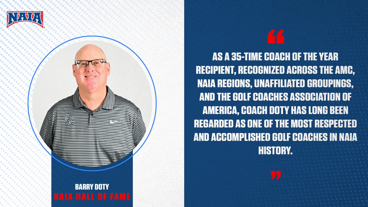 ColumbiaCougars's tweet photo. 🚨 Congratulations to one of our own, Barry Doty, on being inducted into the NAIA Hall of Fame!

The Hall of Fame Award is the highest honor presented by the NAIA!

Read more here: https://t.co/4No5jy1wWi

#HeIsCC https://t.co/H2MxgfNgXp
