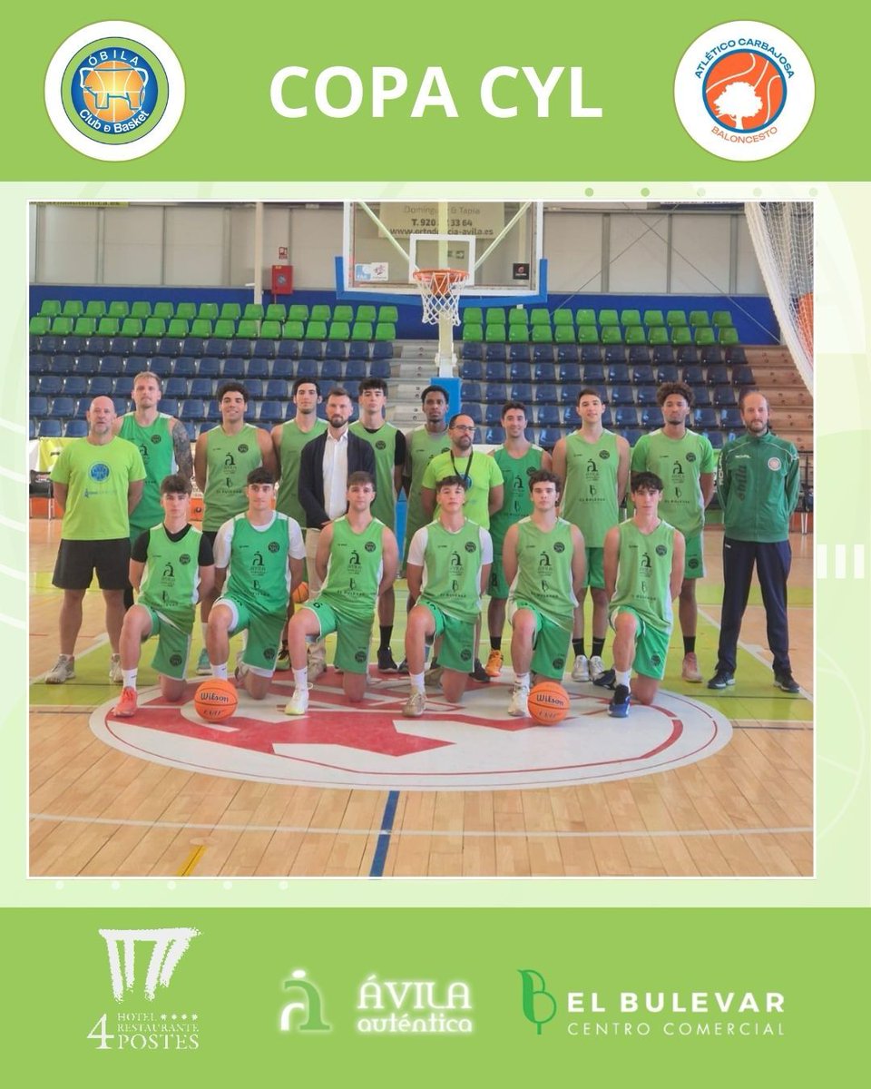 Obila_com's tweet photo. 📢 ¡Arranca la defensa de la 🏆 Copa CyL!
📅 Mié 17
🕖 19 h
📍 CUM Carlos Sastre
@Hotel4Postes @Avilaautentica1 @ccelbulevar 🆚 @CBAtlCarbajosa
🎟️ Entrada:
- Abonados y jugadores del club: GRATIS
- No abonados: 5€
¡Ven a apoyar al equipo desde el primer partido! 💚
#CopaCyL https://t.co/8sTmOH7sUW