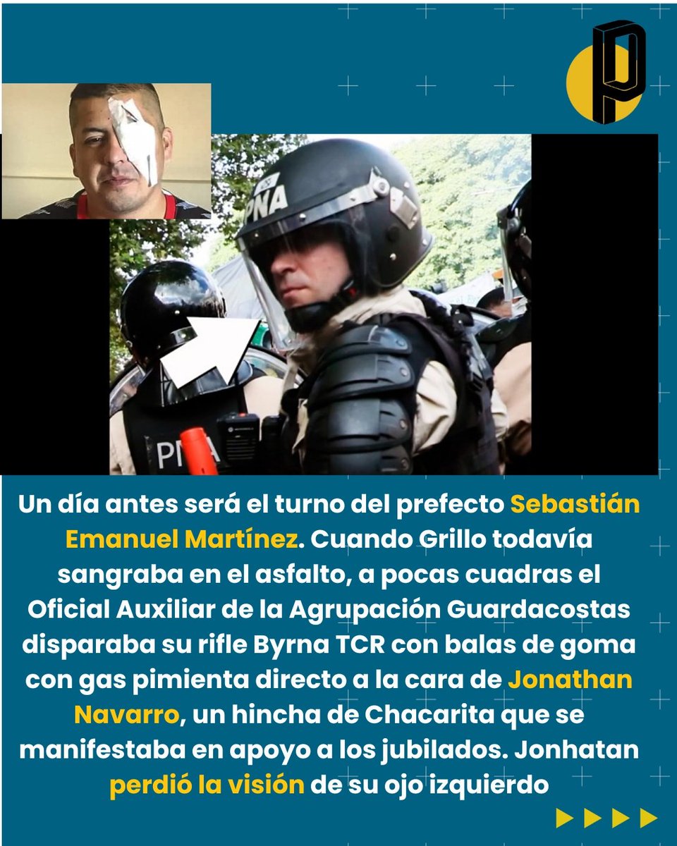 Perycia_OK's tweet image. 🚨 #Represión #ComodoroPy
Mañana declara el prefecto que le disparó a Jonathan Navarro y el miércoles el gendarme que casi mata a Pablo Grillo.
Los dos apuntaron a las cabezas y respondían órdenes de #Bullrich en la represión a jubilados del 12/3