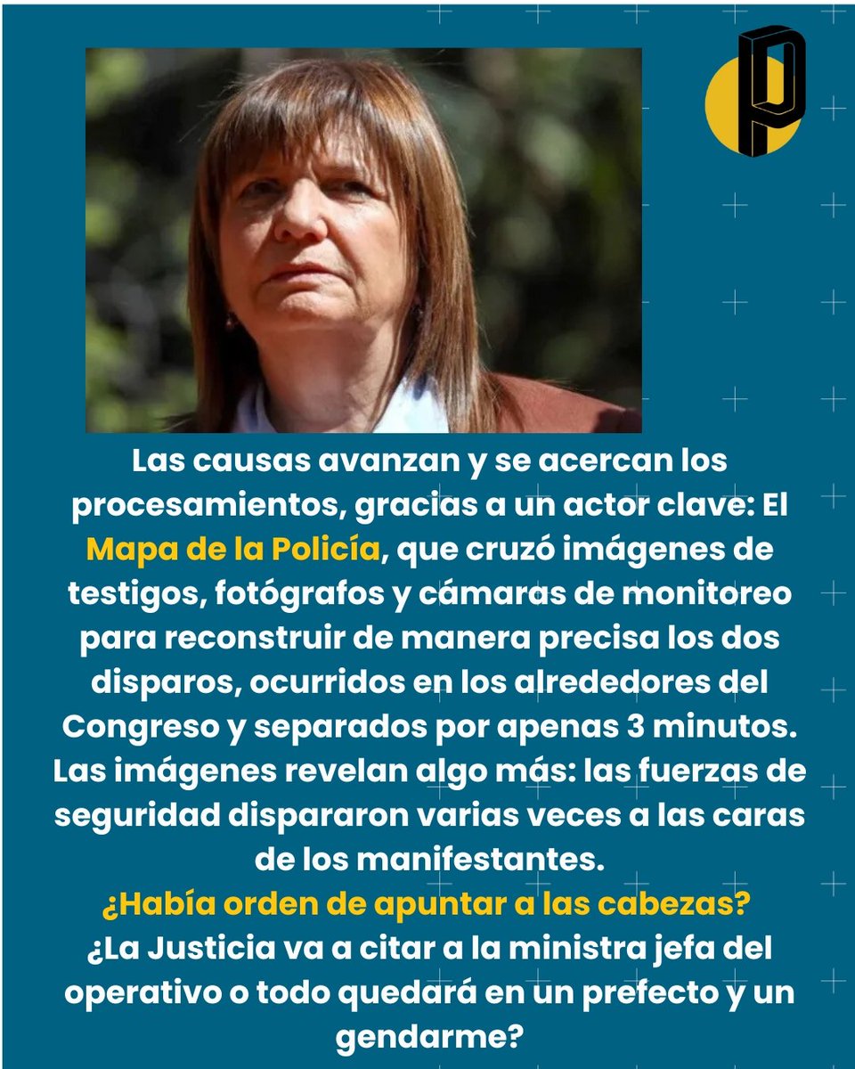Perycia_OK's tweet image. 🚨 #Represión #ComodoroPy
Mañana declara el prefecto que le disparó a Jonathan Navarro y el miércoles el gendarme que casi mata a Pablo Grillo.
Los dos apuntaron a las cabezas y respondían órdenes de #Bullrich en la represión a jubilados del 12/3