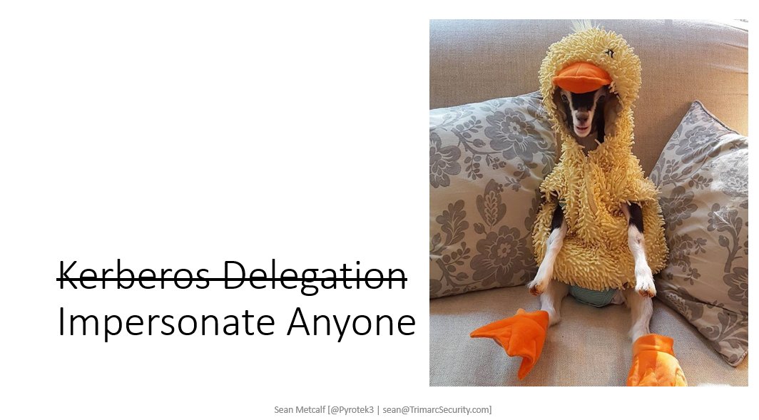 PyroTek3's tweet image. Last week we covered Active Directory Group Policy permissions (x.com/PyroTek3/statu…).
This week, we dig into Active Directory Kerberos delegation. I have mentioned in several presentations that Kerberos delegation is impersonation. Kerberos delegation is used when a service…