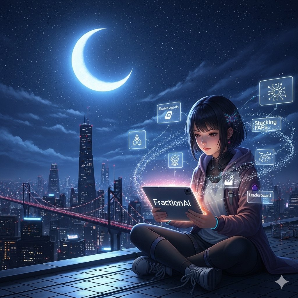 Chloé | 𝔽rAI (@yuri_shiraki) on Twitter photo Good Night FractionAI Fam 🌙✨
What a day on <a href="/FractionAI_xyz/">Fraction AI</a>, full of wins, energy, and non-stop grinding 🔥
Agents are evolving, $FAPS keep stacking, and the leaderboard is buzzing 🏆
Feels like every move pushes us closer to something bigger TGE🚀
Rest well tonight, Good Night FractionAI Fam 🌙✨
What a day on <a href="/FractionAI_xyz/">Fraction AI</a>, full of wins, energy, and non-stop grinding 🔥
Agents are evolving, $FAPS keep stacking, and the leaderboard is buzzing 🏆
Feels like every move pushes us closer to something bigger TGE🚀
Rest well tonight,