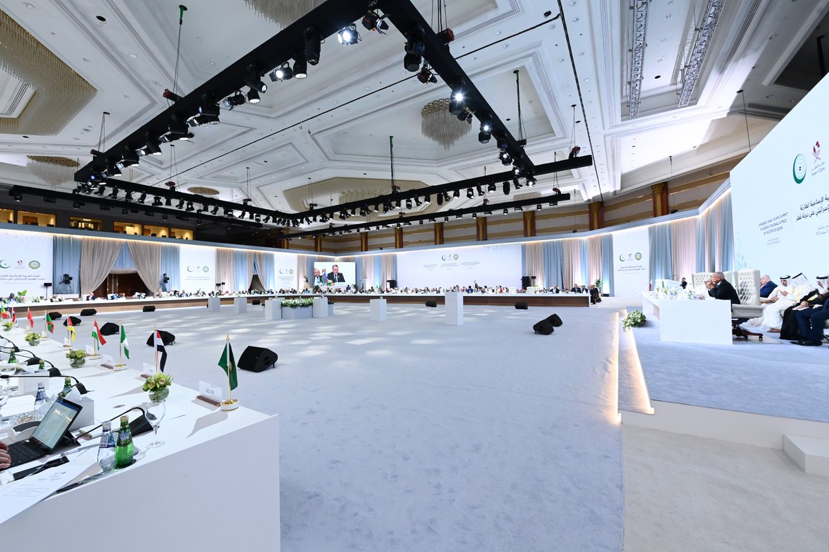 Today, in my speech at the Emergency Arab-Islamic Summit in #Doha, I reaffirmed #Azerbaijan’s support for Qatar's sovereignty and territorial integrity against the backdrop of the recent airstrike on the country.

Also reiterated our position on resolution of the Israel-Palestine