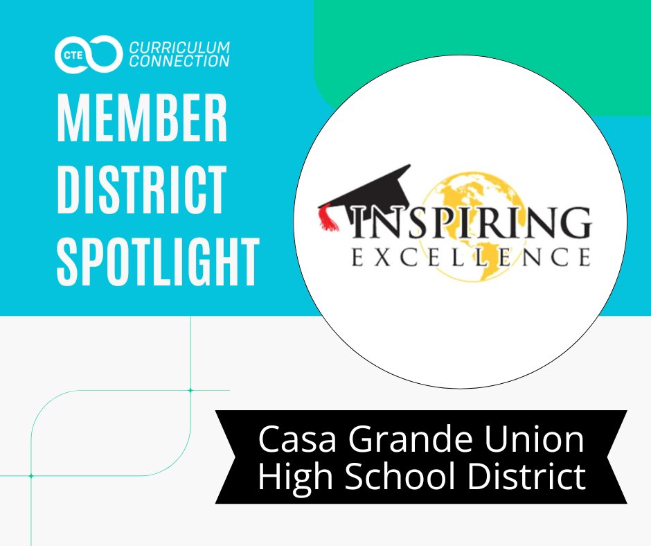 Welcome to #memberdistrictmonday, today recognizing 𝐂𝐚𝐬𝐚 𝐆𝐫𝐚𝐧𝐝𝐞 𝐔𝐧𝐢𝐨𝐧 𝐇𝐢𝐠𝐡 𝐒𝐜𝐡𝐨𝐨𝐥 𝐃𝐢𝐬𝐭𝐫𝐢𝐜𝐭! 

With 14 CTE Programs from AgriScience to Welding Technologies, students in CGUHSD are learning hands-on skills every day!

#azctecc #curriculumconnection