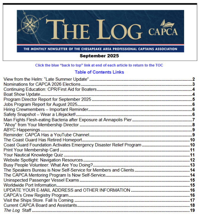 The September 2025 edition of CAPCA's Newsletter "The Log" is now available: capca.net/images/PDF/log…