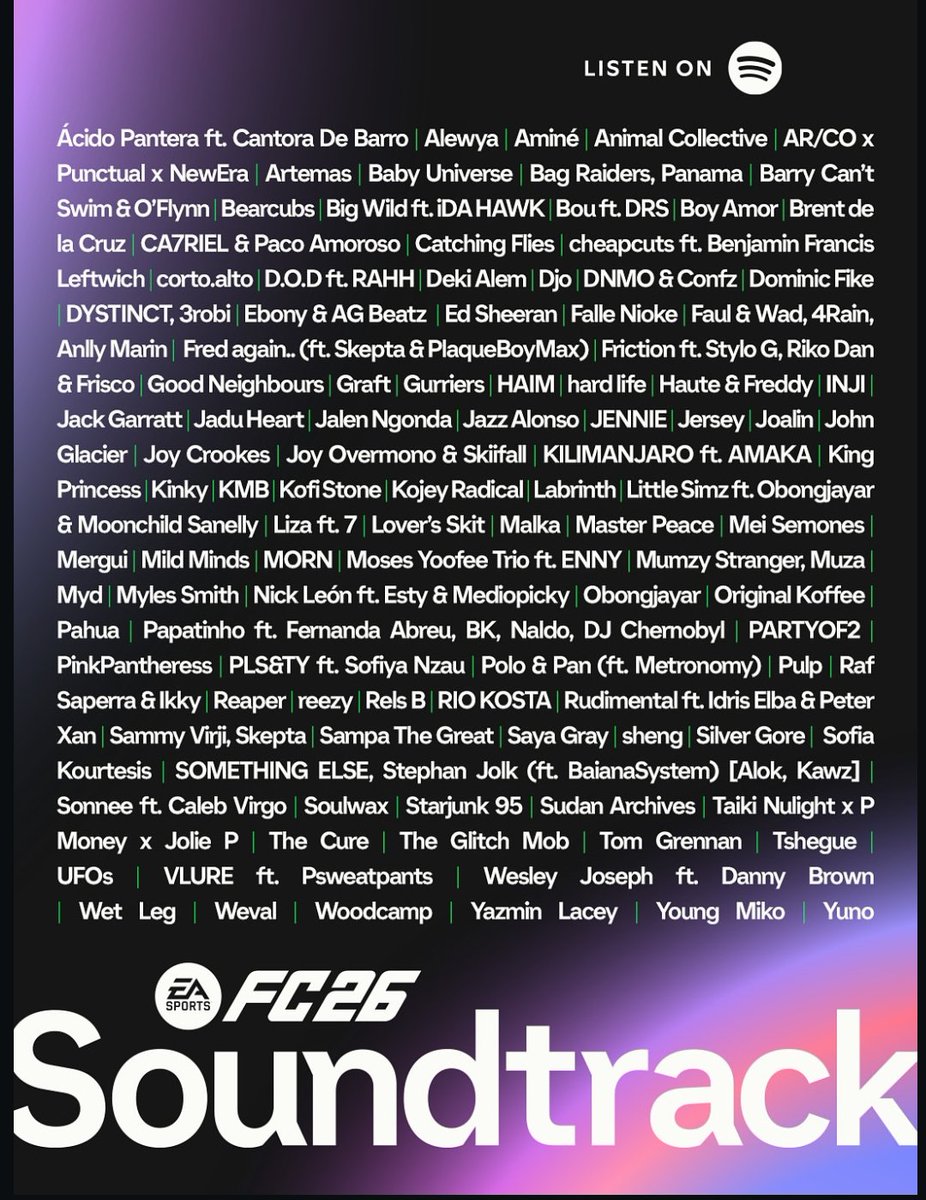 🚨| "WASSUP", canción de <a href="/itsyoungmiko/">it’s baby miko 💗</a>, está incluida en la banda sonora de EA SPORTS FC26.
