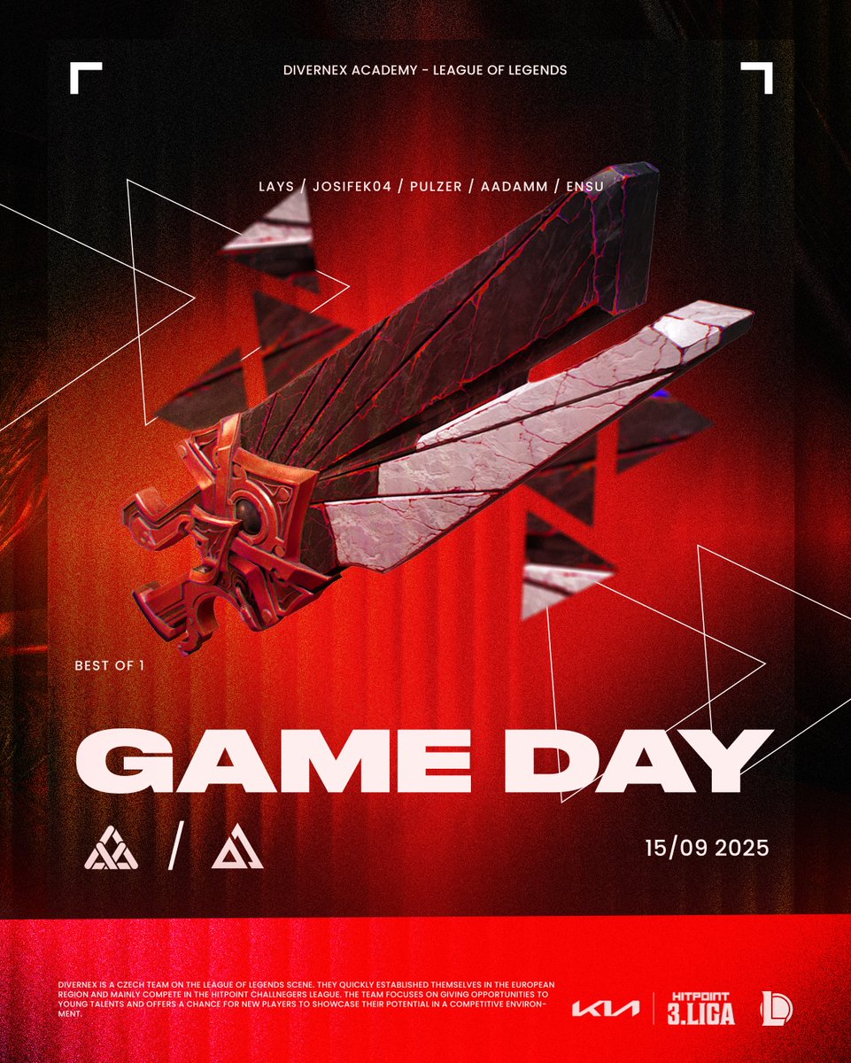 divernexgg's tweet photo. Dnes hraje i naše academka! 🎮 Přijďte nám fandit proti Delta Syndicate Academy ❤️🖤

#leagueoflegends #hitpoint #esport #lol https://t.co/kcHt3V3Z5p